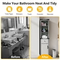thumbnail image 6 of EVMORE 6-Tier Bathroom Storage Cabinet, Narrow Tall Cabinet Freestanding Storage Tower with Doors and Adjustable Shelves for Living Room, Kitchen, Home, Office - Gray, 6 of 7