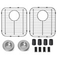 thumbnail image 1 of Paquete De 2 Rejillas Para Fregadero De Cocina De Acero Inoxidable, 13,2 X 11,6 X 1,2 Pulgadas, Protectores De Fregadero Con Orificio De Drenaje Trasero, Rejilla Inferior Para Fregadero Para La Parte, 1 of 5