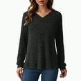 thumbnail image 5 of Godom Long Sleeve Shirts for Women Casual Tunic V Neck Tops Fall Dressy Blouses Lightweight Pullover Sweaters, 5 of 6