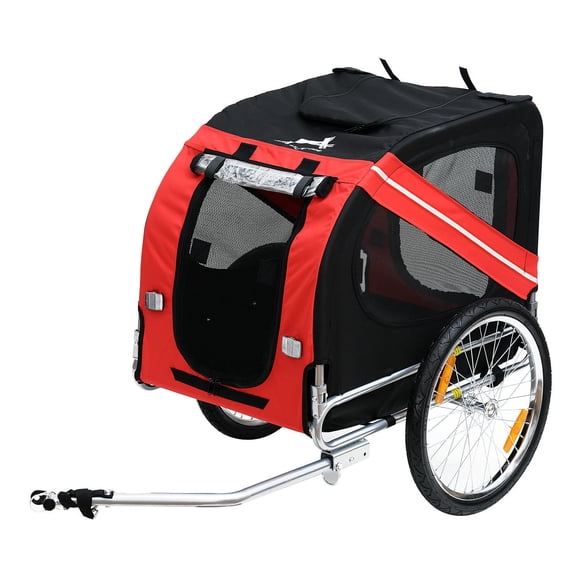Pet Trailer Bike Bicycle Dog Cat Carrier w/ Drawbar Hitch