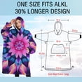 thumbnail image 4 of Oversized Wearable Blanket Hoodie,Colorful Tie Dye Mandala Pattern Sherpa Blanket Hoodie with Super Pockets,Super Warm Fuzzy Pullover for Women & Men, 4 of 6