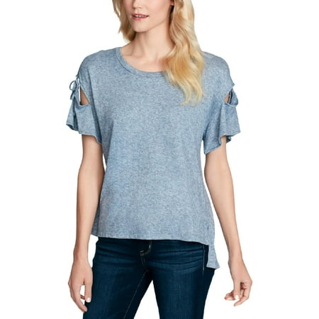 Jessica Simpson Womens Cut-Out Shoulder Tie Casual Top