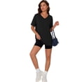 thumbnail image 4 of Fantaslook Casual Women T Shirts Short Sleeve Summer Tops Loose Fit V Neck Shirts Basic Tees Gym Workout Clothes, 4 of 9