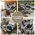 thumbnail image 6 of Abstract Waves Large Tapestry for Bedroom Wall Hanging Tapestry, Black Grey Modern Geometric Striped Ceiling Backdrop Tapestries Poster Blanket Wall Decor for Teens Room Living Room Dorm 85" x 90", 6 of 8