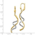 thumbnail image 4 of 14K Two-Tone Spiral Leverback Earrings (45 X 10) Made In Turkey pre305, 4 of 5