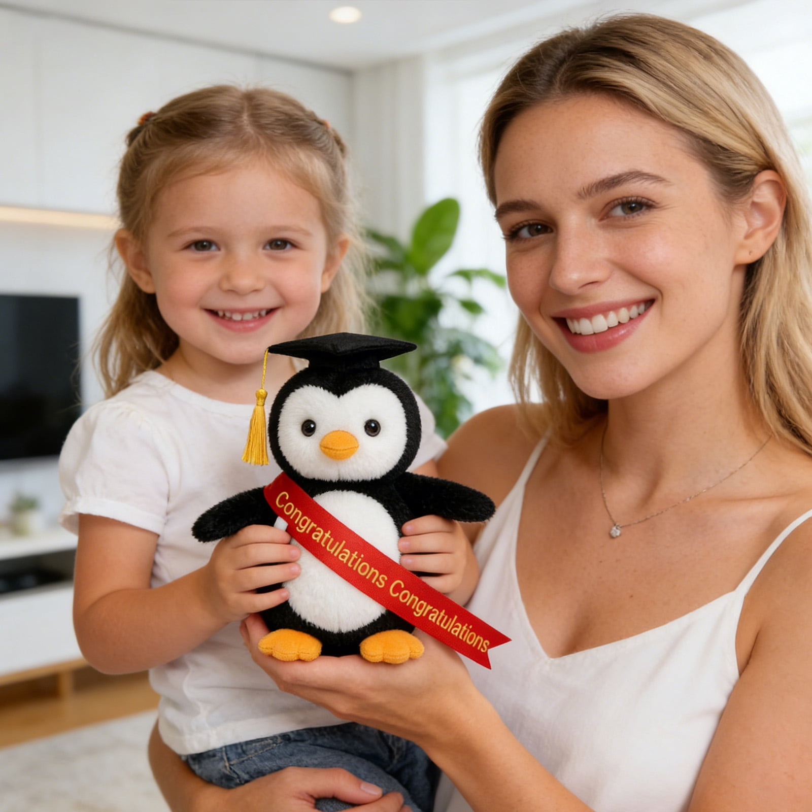KUNPENG Graduation Penguin Stuffed Animal, 10" Class of 2026 Penguin Plush, Positive Penguin Peluche Pinguino, Weighted Penguin Plushie for Graduation Gifts, Cute Penguin Toy for 2026 Grad Party