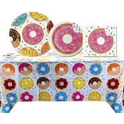 Donut Party Supplies Plates Napkins and Table Cover for Donut Theme Birthday Party$$Home Decor, Kitchen, & Other