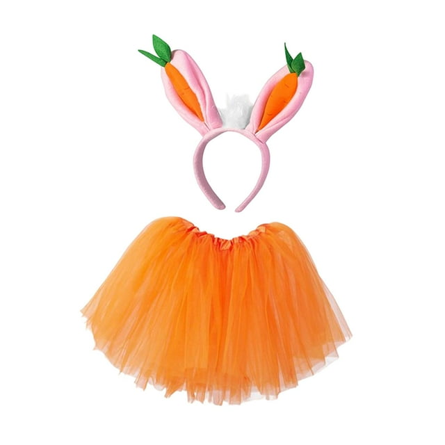 Conjunto de disfraz de conejo de Pascua con orejas, diadema, falda de cosplay, accesorios modernos para festivales, carnavales, Pascua, Halloween y