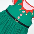 thumbnail image 4 of Girls Christmas Cartoon Dress Flutter Sleeves Skirt Xmas Outfit, 4 of 6
