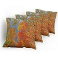thumbnail image 5 of Ambesonne Fall Throw Pillow Cover 4 Pack, Forest in Autumn, 18", Orange Blue Green, 5 of 7