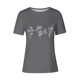 thumbnail image 3 of Tops de Ajuste Suelto para las Mujeres Sudadera Casual Impresa Manga Corta Cuello Redondo Superior, Poliéster, 3 of 7
