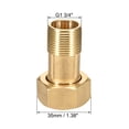 thumbnail image 2 of Conector de tubería de latón, nipple hexagonal, conector roscado macho G3/4 x hembra G1 para acoplamiento de medidor de agua de 60mm de longitud, 2 of 3