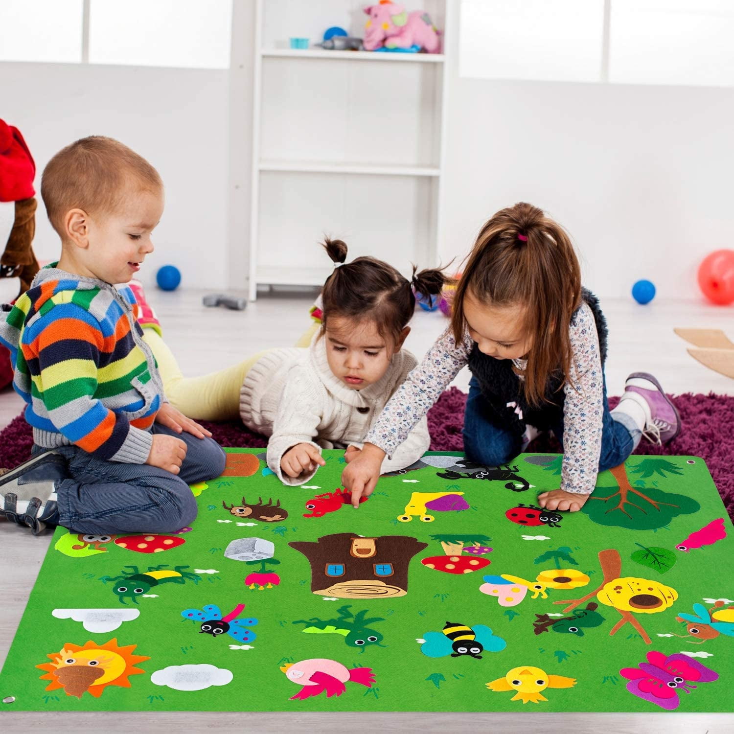 Proumhang Juego De Tablero De Fieltro De Animales Del Zoo – 32 Piezas, Tamaño 103x75 Cm, Con Velcro Reutilizable, Ideal Para Preescolares A Partir De 1 Año