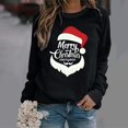 thumbnail image 2 of Sudadera de manga larga con estampado de Navidad con cuello redondo para mujer, blusa informal, Tops Pompotops  gfhjh9744, 2 of 4