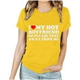 thumbnail image 1 of TIMIFIS Valentines Day T-Shirts pour Femmes Été Décontracté Manches Courtes Col Rond T-Shirts Mode T-Shirt Imprimé Cœur d'Amour, 1 of 3