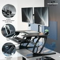thumbnail image 6 of VIVO Black 36" Standing Desk Riser with Dual Monitor Stand for up to 30" Screens, 6 of 8