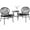 Black, variant on Outsunny Wicker Patio Furniture Bistro Set with Acapulco Chairs, Light Grey
