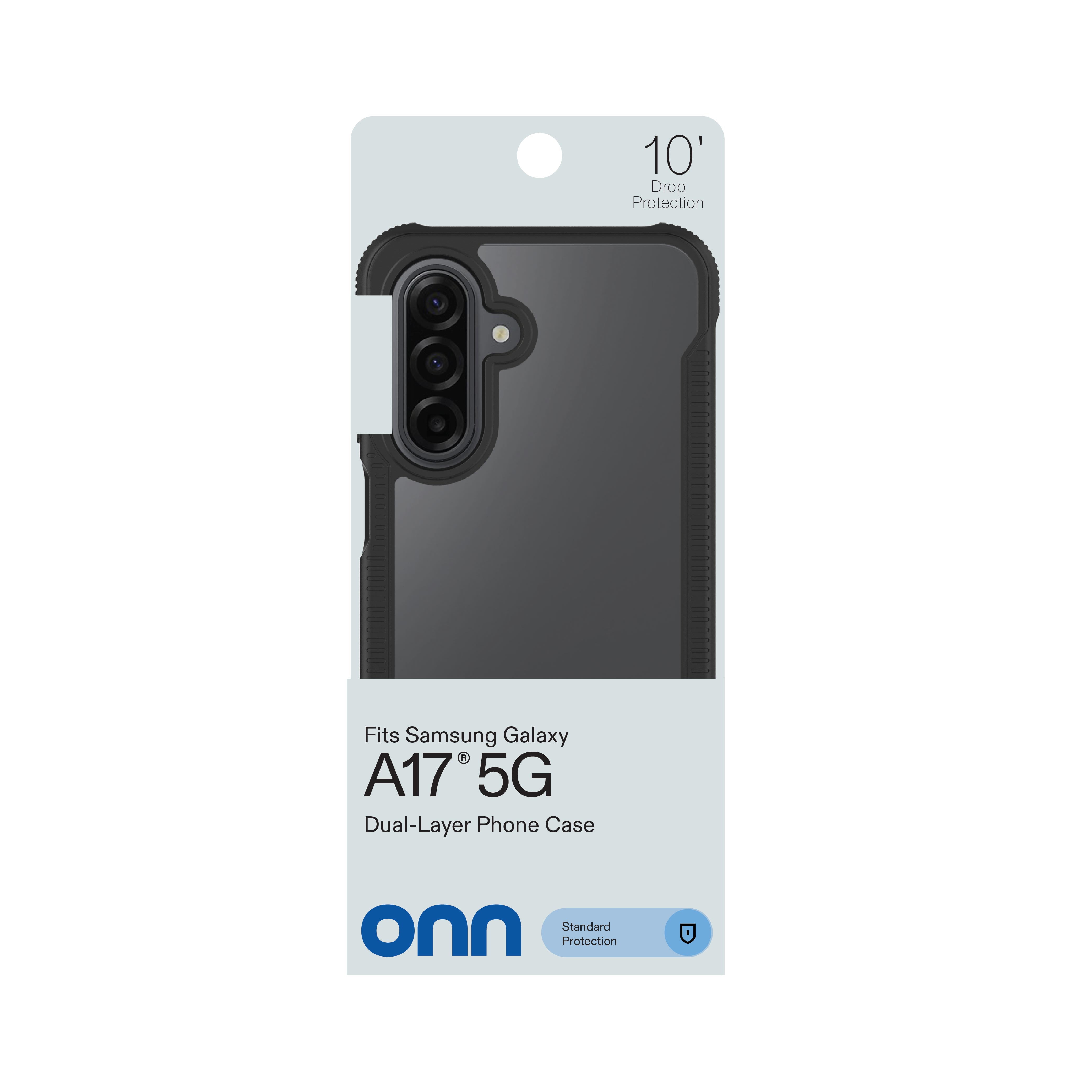 onn Dual-Layer Phone Case for Samsung Galaxy A17 5G - Black/Clear