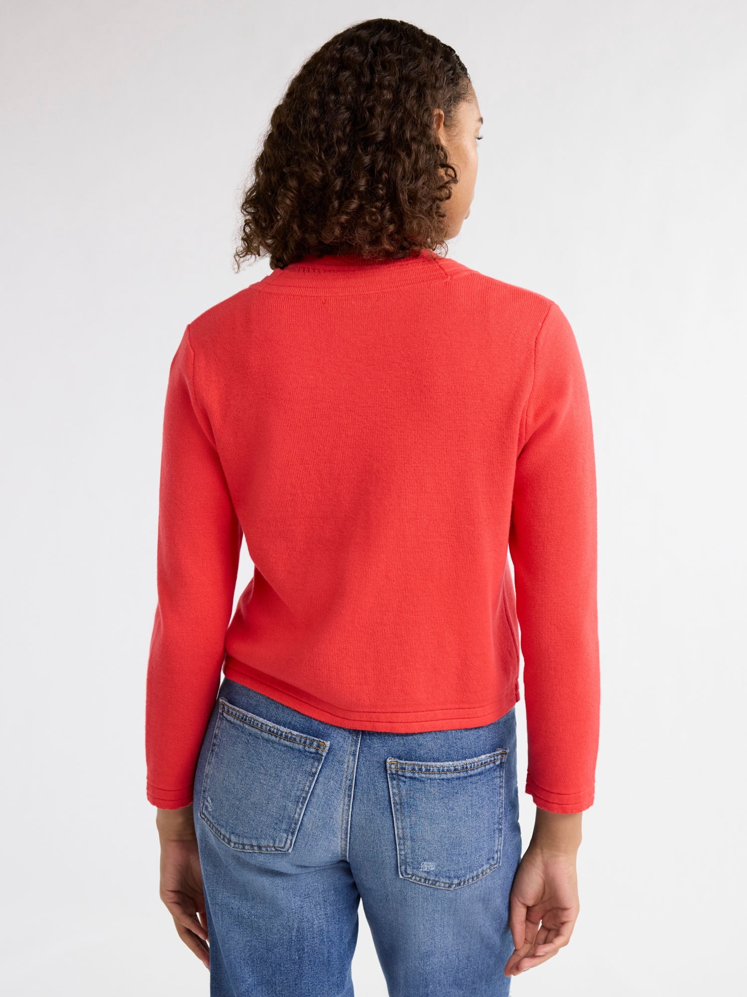 Free Assembly Women’s Pocket Cardigan Sweater with Long Sleeves, Midweight, Sizes XS-XXXL