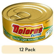 (12 pack) Dolores Tuna in Oil, Chunk Light Yellowfin Tuna in Vegetable Oil, 10.4 oz Can