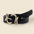thumbnail image 2 of IDALL Studded Belt Western Belts Women Fashion Waist Belt Snake Design Belt Thin Buckle Leather Waistband Leather Belt Belts for Women Black One Size, 2 of 5