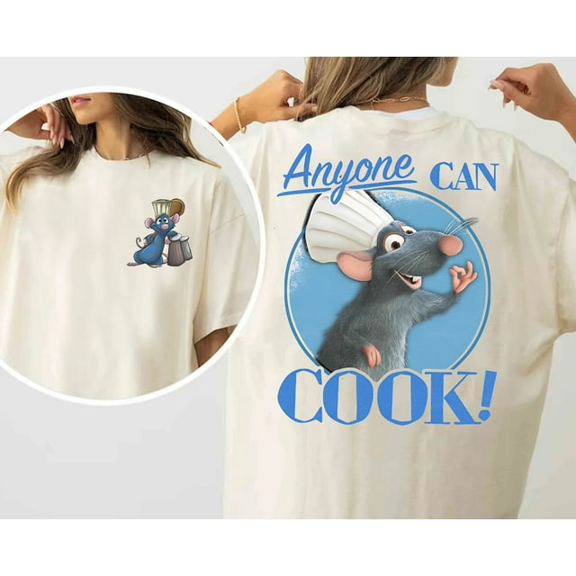 Vintage 2-Sided Disney Pixar Ratatouille Shirt, Remy Ratatouille Adventure T-shirt, Cute R - Black - M