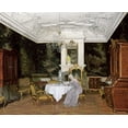 thumbnail image 2 of Hansen, Adolf Heinrich Claus 14x12 White Modern Wood Framed Museum Art Print Titled - A Lady In An Interior, Fredensborg, 2 of 4