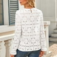 thumbnail image 5 of Godom Women Eyelet Long Sleeve Tops Shirts Dressy Hollow Out Crochet Lace Embroidered Blouses 2025 Fashion, 5 of 7