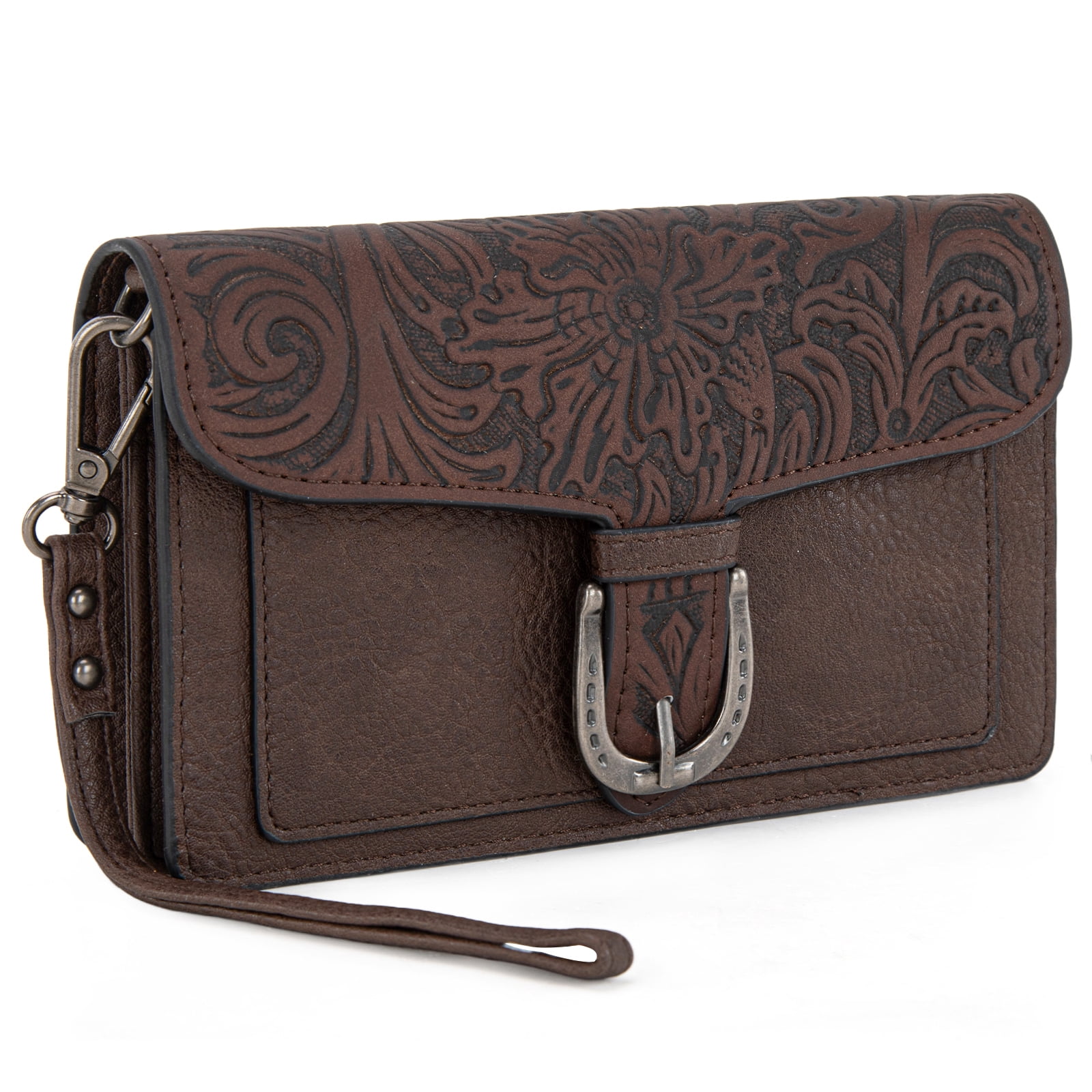Montana West Women's Small Crossbody Purse Stylish Western Designer Clutch with Chain Strap Versatile Handbag, Coffee