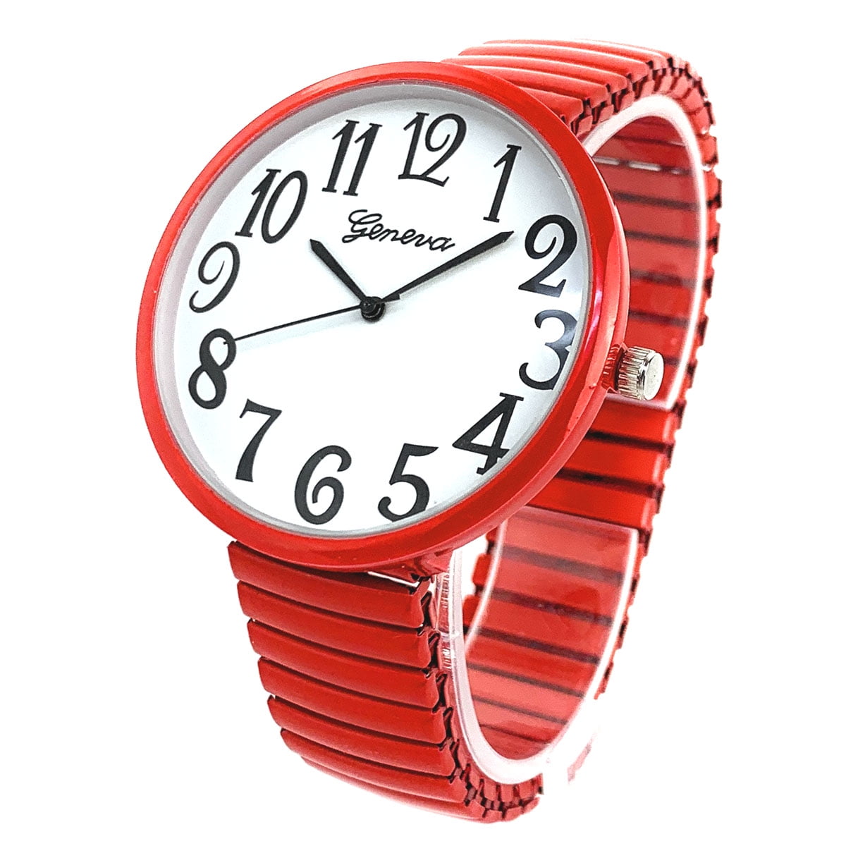 Geneva Super Large Stretch Watch with Clear Numbers, Easy Geneva Super Large Stretch Watch with Clear Numbers, Easy