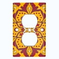 thumbnail image 2 of Metal Light Switch Plate Cover Burgundy Orange Flower Mandala Tile Pattern MDL038, 2 of 13
