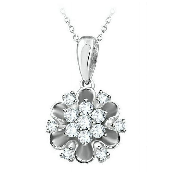 2.50CT Lab Grown Diamond Round Without Chain Pendant 14K White Gold Fine Jewelry for Women Gifts