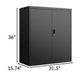 thumbnail image 5 of Tcbosik Metal Storage Cabinet with Lock, Home Office Cabinet with Adjustable Shelves and 2 Doors, Small Cabinet for Garage, Shop, Gym, Black, 5 of 7