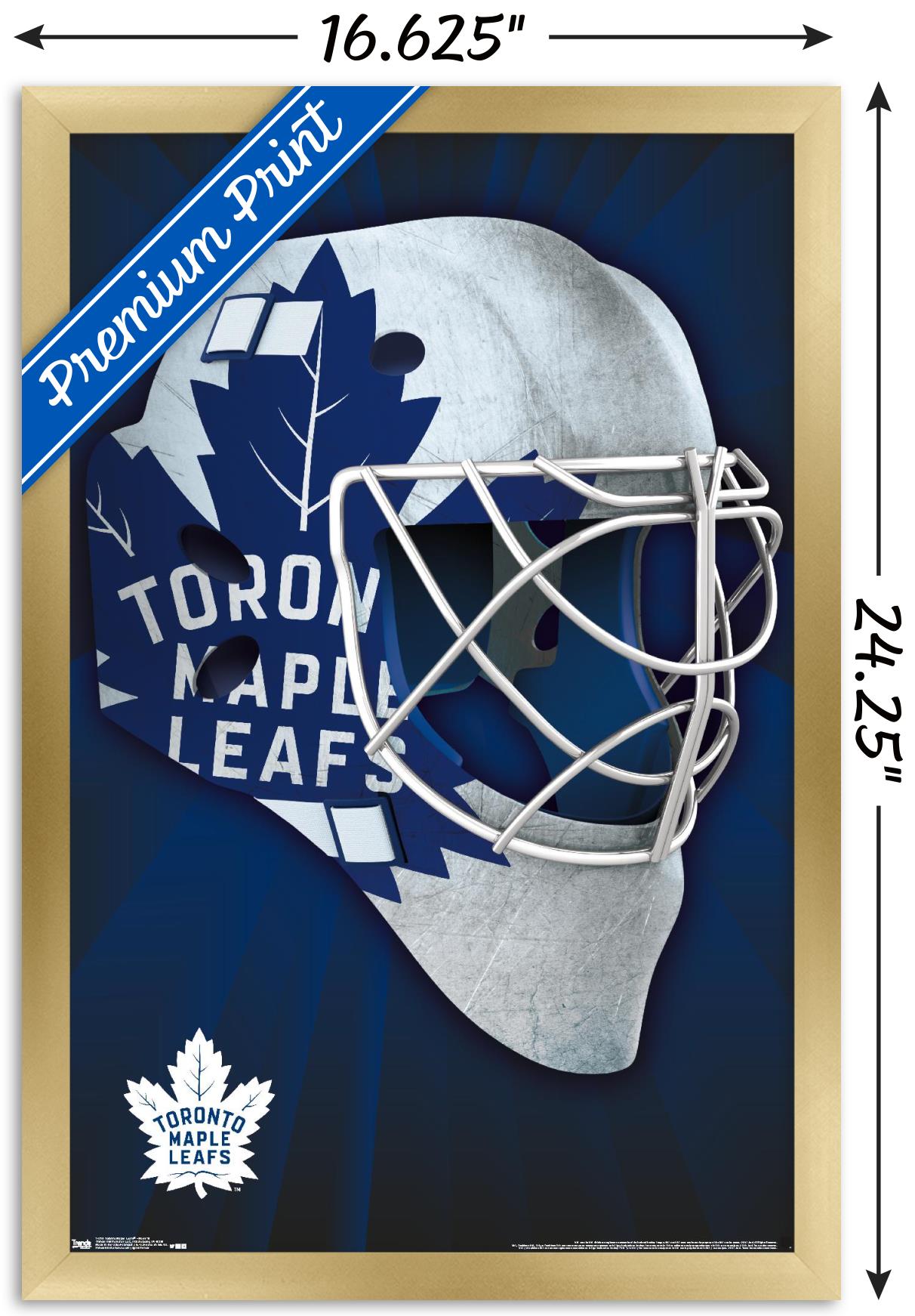 NHL Toronto Maple Leafs - Mask 16 Wall Poster, 14.725" x 22.375", Framed