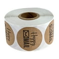 thumbnail image 3 of 1 Roll of 500PCS Kraft Paper Round Shape Mail Gift Label Sticker Self-adhesive Gift Wrapping Sticker Creative Letters Printed Sealing Sticker for Home Shop Cafe, 3 of 6