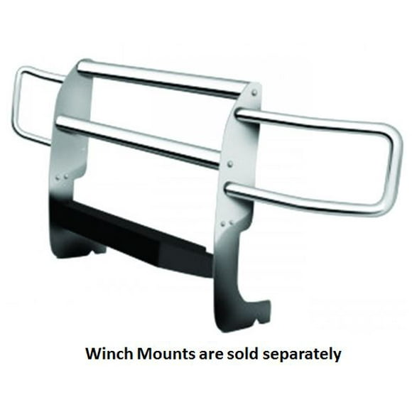 Fits 2015-2017 Ford F-150 Go Industries Grille Guard 33650 Winch System; Chrome Plated; Steel; Without Brush Guard; Without Skid Plate; Without Step Plate; Compatible With Winch System Winch Mount