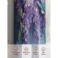 thumbnail image 6 of Butterfly Flower Sheer Curtains 63 Inch Length 2 Panels Set, Pastoral Purple Painting Grunge Art Voile Window Treatment Rod Pocket Curtains Sheers Drapes for Bedroom/Living Room/Kitchen 52x"63"x2, 6 of 7