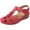 Red #073, variant on Sandals Women Dressy Summer Closed Toe Wedge Platform Sandals Vintage Casual Hollow Out Orthopedic Shoes Comfy Bohemia Gladiator Ladies Shoes, 37