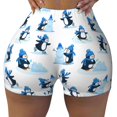 thumbnail image 2 of Balery Penguin Winter Fun Pantalones cortos de entrenamiento estampados para mujer, sin costuras, ajustados, para gimnasio, yoga, correr, deportes, ejercicio activo, fitness.-Medium, 2 of 8