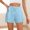 Light Blue, variant on Bzhegqhd Women's Fashion Solid Color Shorts with Elastic Waistband Drawstring Side Pockets for Casual Wear