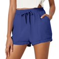 thumbnail image 1 of 2025 Shorts pour Femmes Shorts de Course Décontractés Unis Shorts à Cordon de Serrage avec Poches Shorts de Plage Tissés Simples Shorts à Manches Courtes pour Femmes, 1 of 7