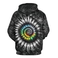 thumbnail image 2 of LAOLIUSN Novelty Tie Dye Style Hoodies for Men Spiral Streak Print Sweatshirt Pullover S-4XL, 2 of 7