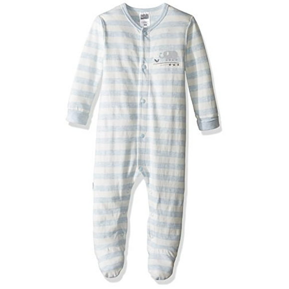 Baby Boys Snap Front Sleeper, Light Blue Stripe Heather, 00M