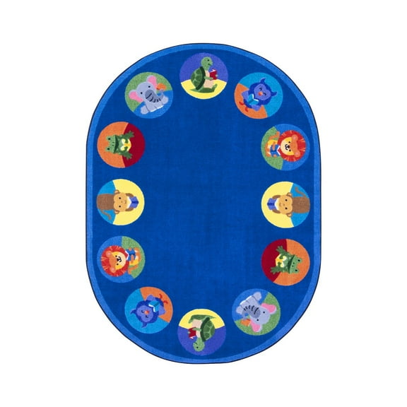 Animal Readers 7'8" x 10'9" Oval Area Rug In Color Multi-Color:Multi,Material:Nylon