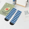 thumbnail image 7 of Pofeuu Blue Squares Print 30cm Socks, Adult Running Hiking Socks for Youth and Adult, 7 of 7