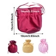 thumbnail image 4 of Advancent Bolsa de terciopelo con fondo redondo, bolsa a prueba de polvo con cordón, suministro de embalaje para regalo de cumpleaños y boda, Almacenamiento y organización del hogar Dorado, 4 of 6