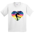 thumbnail image 3 of Inktastic Ice Skating Watercolor Heart Girls Youth T-Shirt, 3 of 5