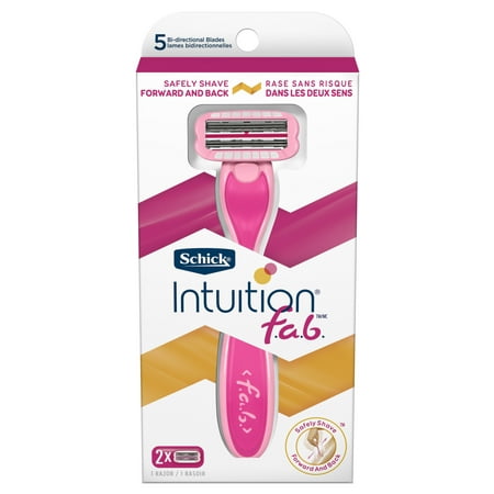 Schick Intuition f.a.b. Women's Razor, 1 Razor Handle and 2 Refills