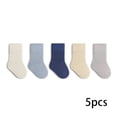 thumbnail image 2 of LYMAYTER ‌‌Toddler Infant Unisex Crew Socks Breathable Ankle 5 Pair for Girls Boys Adolescent 0-12Y, 2 of 8
