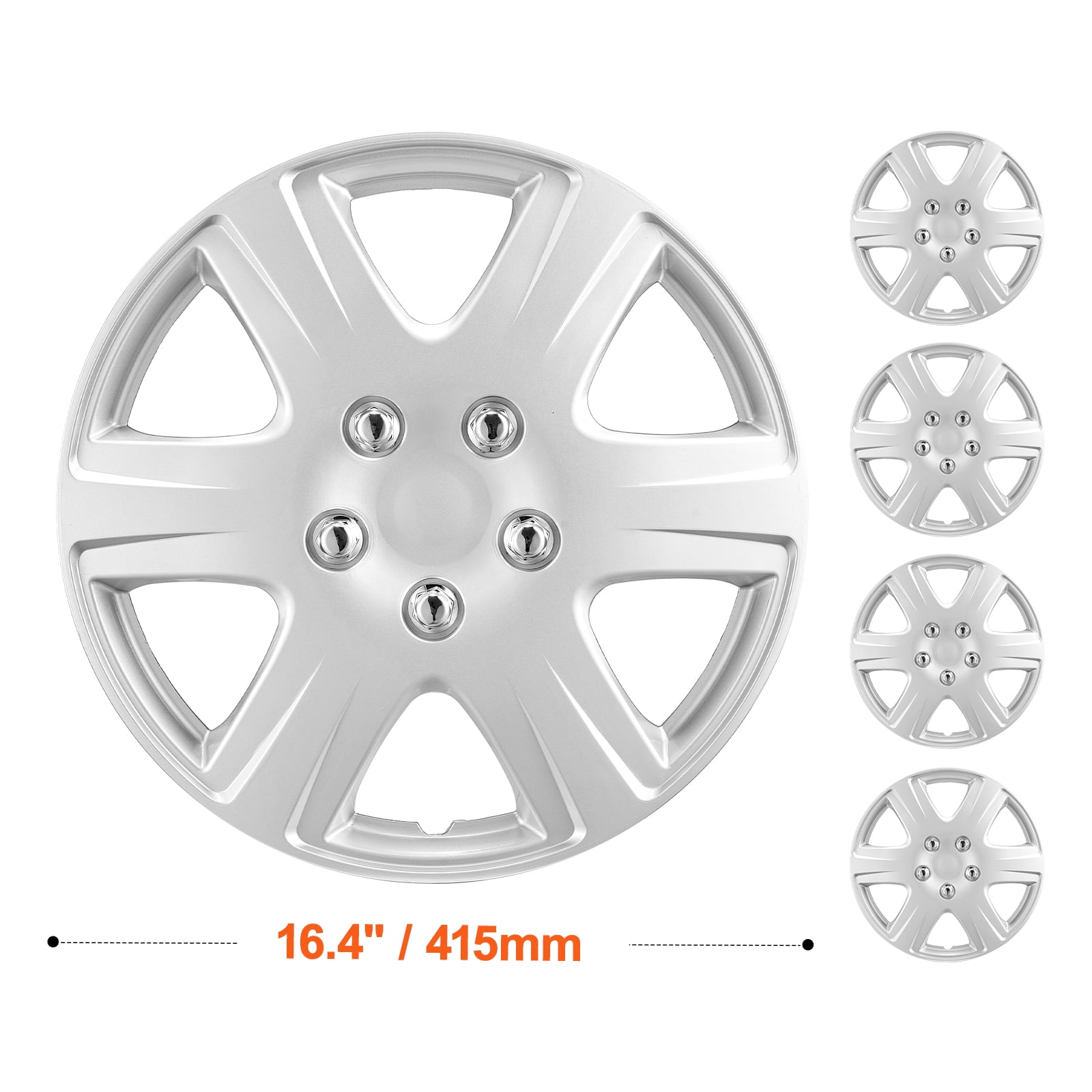 VEVOR Wheel Rim Cover Hubcaps, 15 in Diameter, Sturdy & Durable Scratch-Resistant Hubcap with Snap & Valve Nozzle Hole, ABS & PC Hubcap with High Rigidity & Less Wind Drag, Fits for All Weather Use